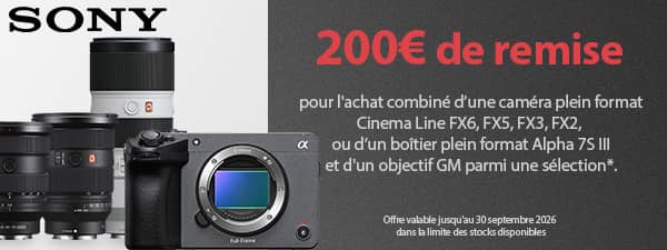 Sony 200€ pour l'acaht combiné sur une sélection de références jusqu'au 30/09/26